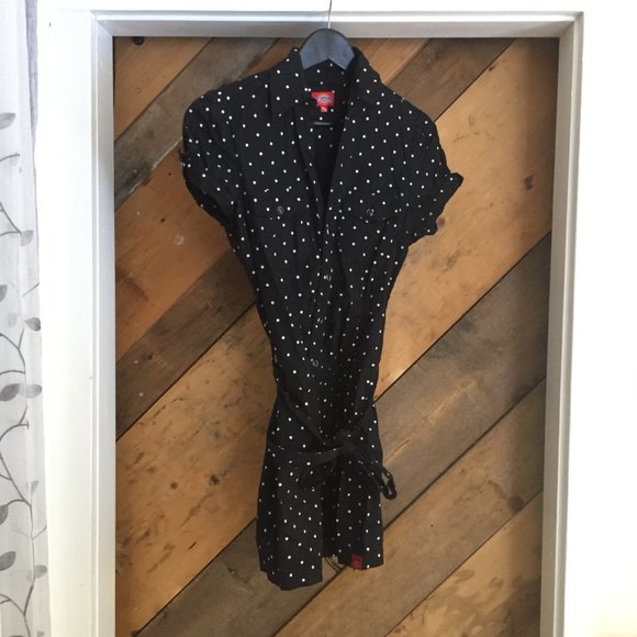 Dickies // Polka-Dot Snap-Up Mini Dress - Picture 1 of 4